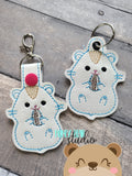 Adorable Hamster Horde Kawaii Big Set Snap Tab, Eyelet Fob 4x4 SET DIGITAL DOWNLOAD embroidery file ITH In the Hoop 0423 04