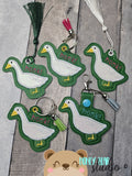 Untitled Porch Goose App Fob snap tab, or eyelet key fob  set 4x4  DIGITAL DOWNLOAD embroidery file ITH In the Hoop 0724