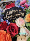 Happy Anniversary Sentiment Wedding PLANT STICK SIZE ONLY 4x4 and 5x7  DIGITAL DOWNLOAD embroidery file ITH In the Hoop 0524 01