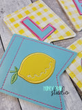 LEMONADE and Lemons Flag Banner Piece 4x4 DIGITAL DOWNLOAD embroidery file ITH In the Hoop 0624 02