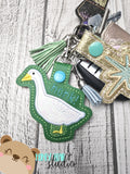 Untitled Porch Goose App Fob snap tab, or eyelet key fob  set 4x4  DIGITAL DOWNLOAD embroidery file ITH In the Hoop 0724