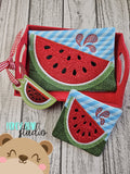 Watermelon Summer Applique Coaster Charm MUG RUG Set 4x4 5x7 DIGITAL DOWNLOAD embroidery file ITH In the Hoop 0624 02