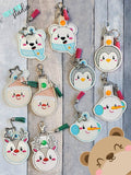 Cozy Christmas Sketch Gift tag, Ornament,  Fob, snap tab, or eyelet key fob  set 4x4  DIGITAL DOWNLOAD embroidery file ITH In the Hoop 1022