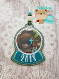 Vinyl Overlay Shaker Snowglobe 2021 2022 Applique Ornament 4x4 AND 5x7 DIGITAL DOWNLOAD embroidery file ITH In the Hoop NOV 5 2018