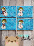 Snowman Snow Man Christmas Applique MUG RUG pack Big VALUE 4 Designs Pack 5x7 ONLY DIGITAL DOWNLOAD embroidery file ITH In the Hoop 1121